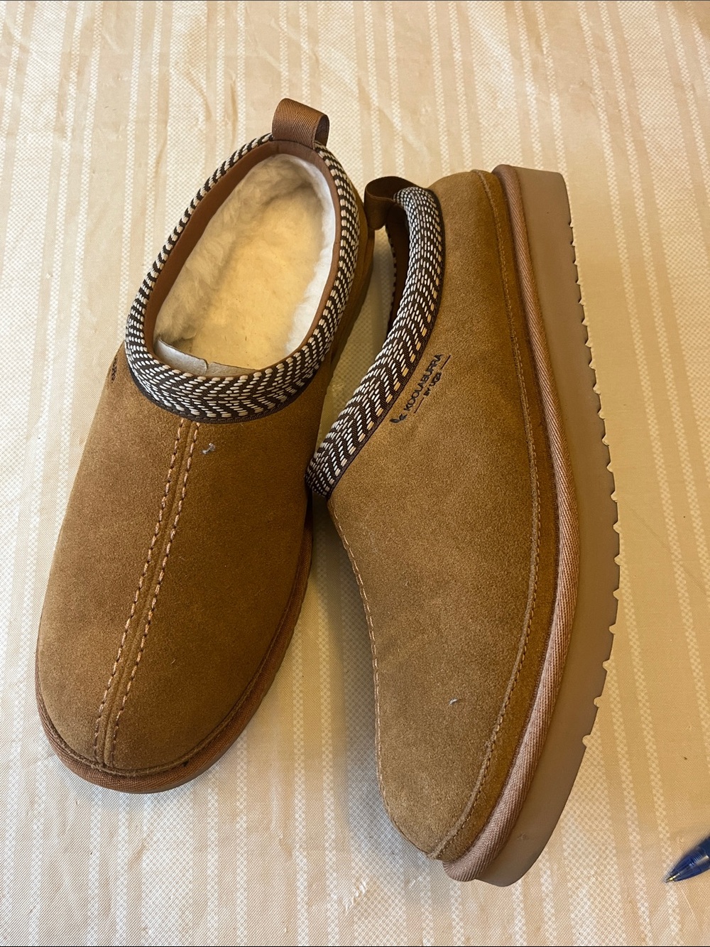 KOOLABURRA BY UGG  Men's Tan Suede Slip-On Shearling-Lined Loafers Size 13